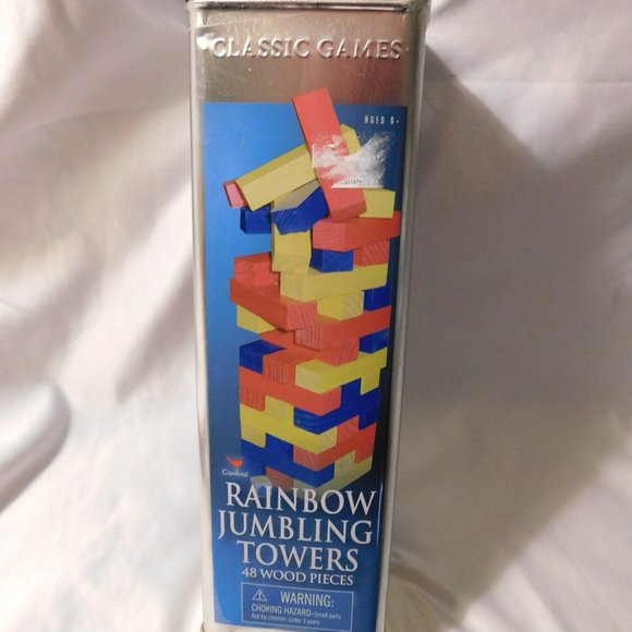 Cardinal Rainbow Jumbling Towers 48 Wood Pieces Game - Picture 2 of 8